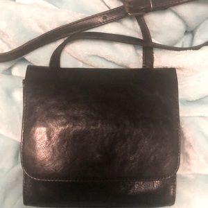 Black leather crossbody